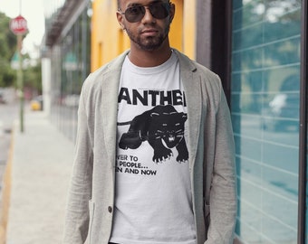 Black Panther Party Retro Logo Distressed Design Unisex Bella + Canvas Jersey Short Sleeve Tee TShirt FREE SHIPPING
