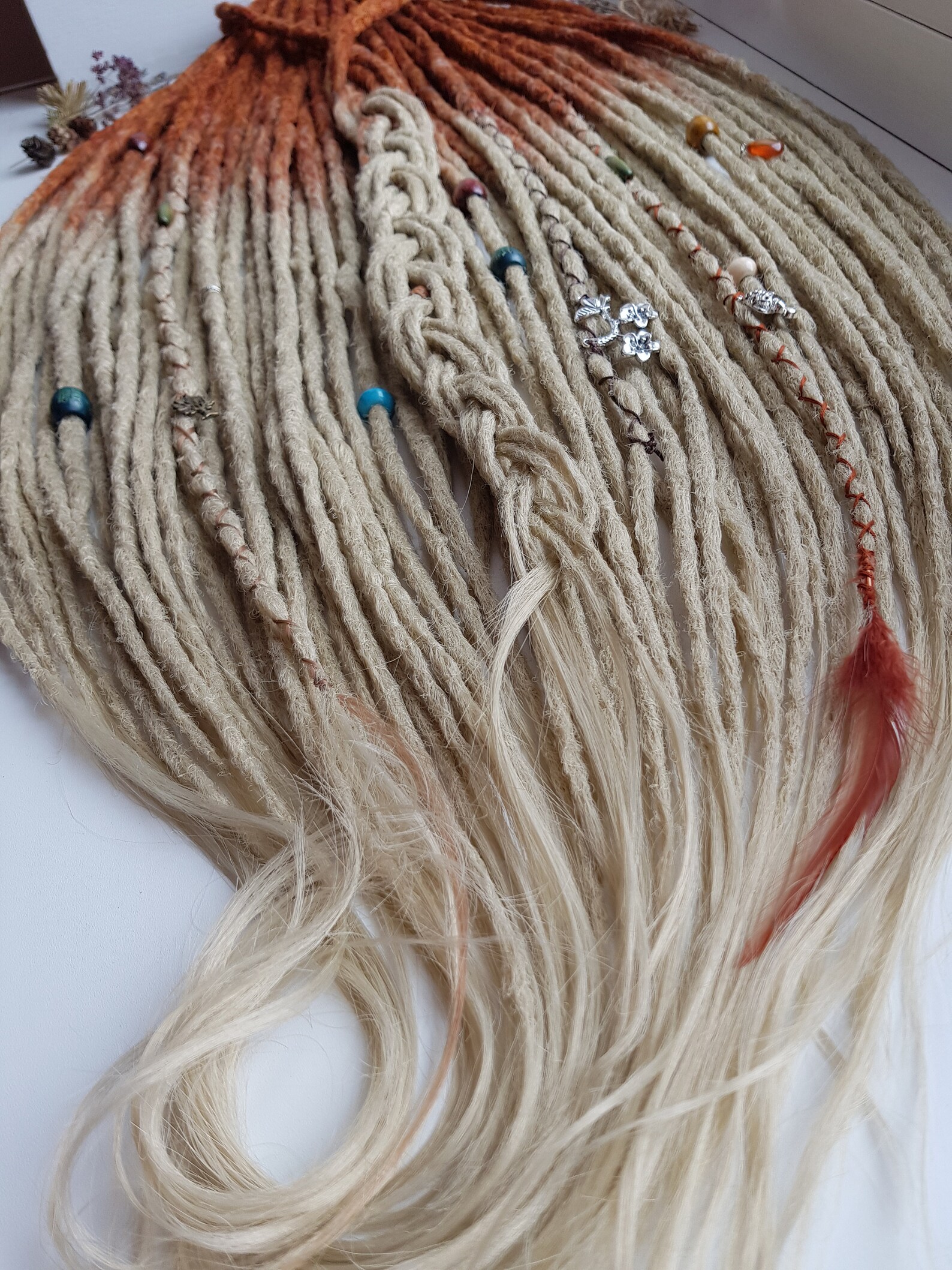 Synthetic Dreads Ombre Ginger to Blonde Dreads Double Ended Etsy