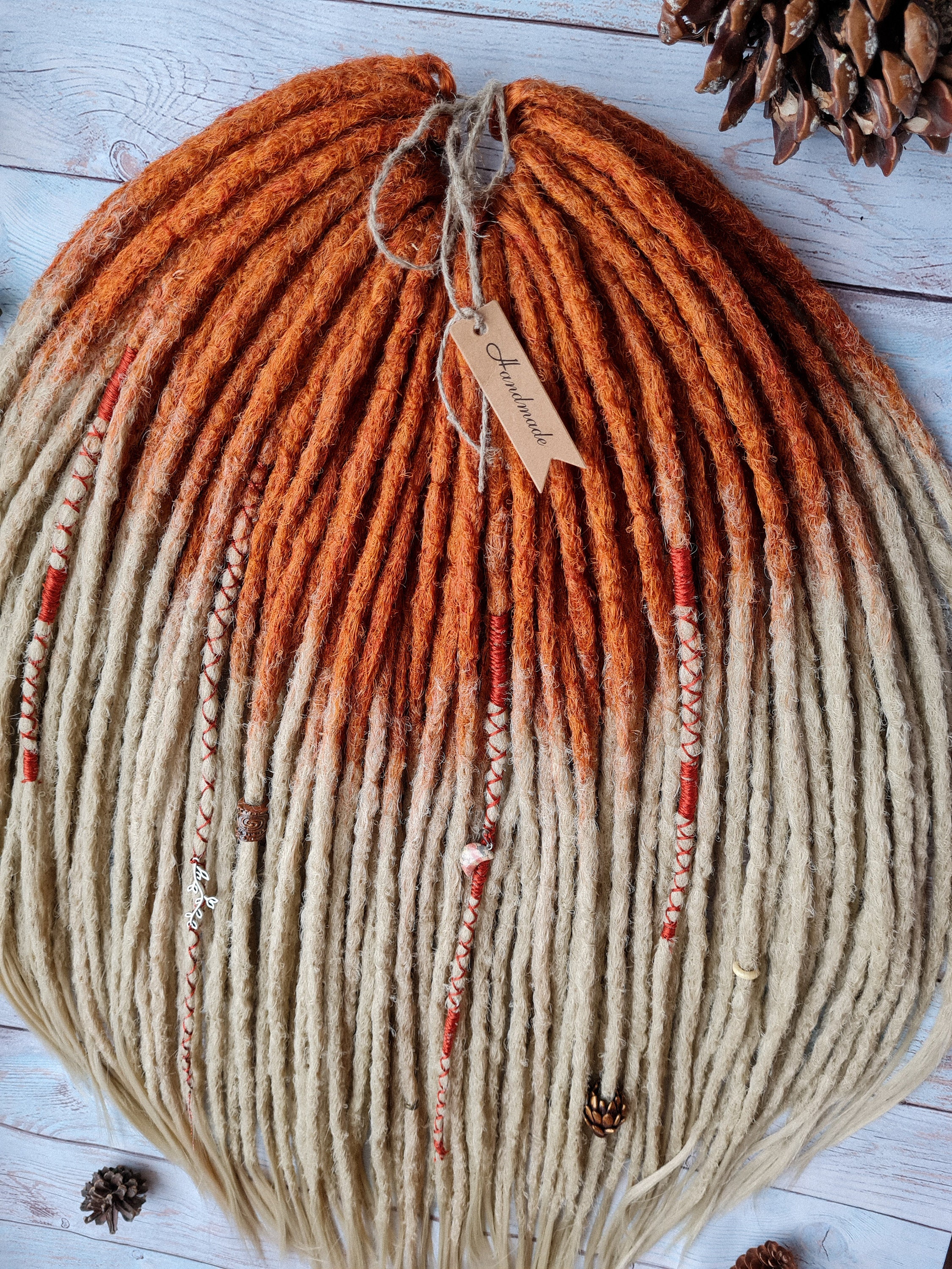 Synthetic Dreads Ombre Ginger to Blonde Dreads Double Ended Etsy