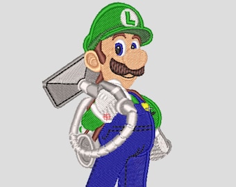 Luigi's Mansion Embroidery Design, Luigi Design, Embroidery Files, Embroidery Designs. Digital Designs. Read Description before pay.