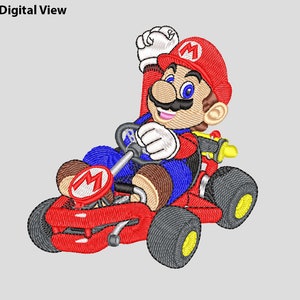 Mariokart Stickdesign, Mario Design, Stickdateien, Stickdesigns. Digitale Designs. Lesen Sie die Beschreibung, bevor Sie bezahlen.
