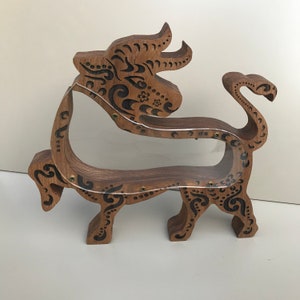 Wooden Coin Bank, Bull Coin Bank, Custom Piggy Bank. Elm Wood.