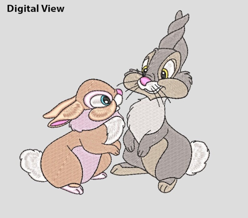 Thumper and Miss Bunny Embroidery Design, 2 Versions Couple Embroidery ...