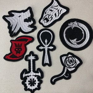 Parche de cruz de vampiro bordado, símbolo Ankh de vampiro, logotipo vampírico, emblema gótico