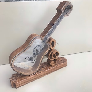 Wooden Coin Bank WITH BONUS, Guitar Coin Bank, Custom Piggy Bank. Elm Wood.
