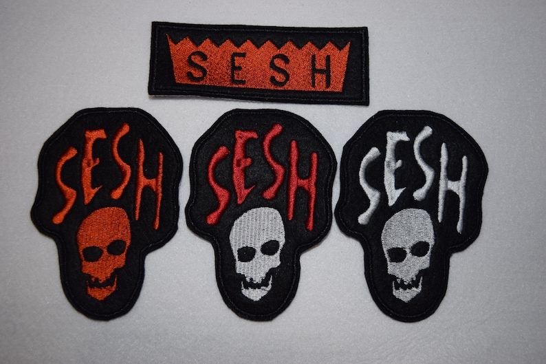 Sesh patch embroidered Sesh Bones Team Sesh TeamSesh logo symbol GreyFiveNine AK 47 Suicideboys Hardcore Hip hop GBC 