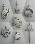 Vampire Cross necklace stainless steel pendant Vampire Ankh symbol vampiric logo gothic emblem product logo