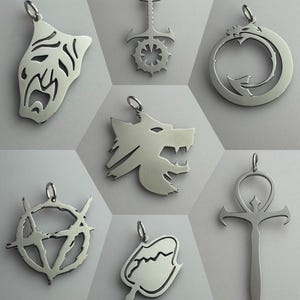 Vampire Cross necklace stainless steel pendant Vampire Ankh symbol vampiric logo gothic emblem