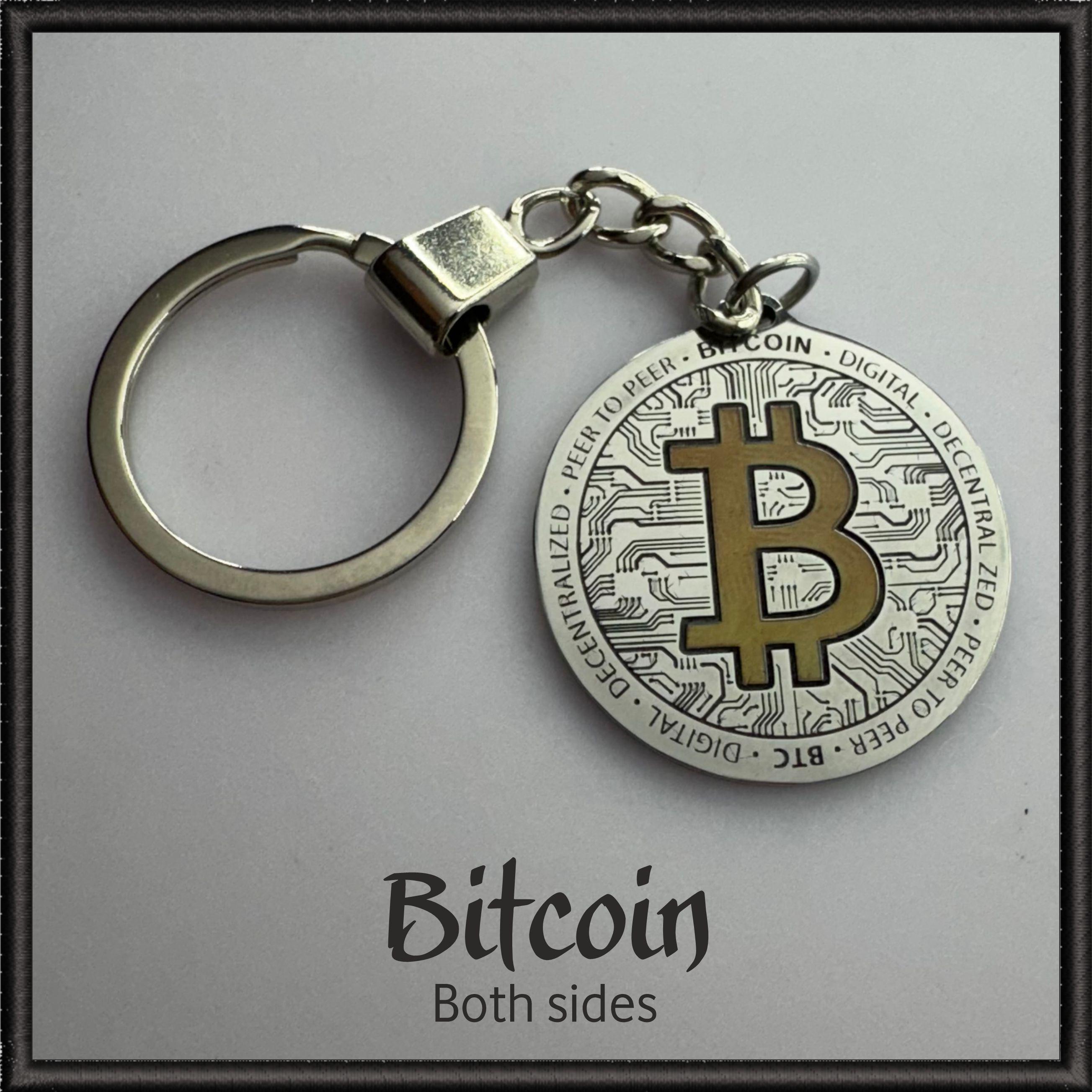 暗号通貨ステンレススチールキーホルダー、カラー。キーホルダー。ビットコイン、イーサリアム - Etsy 日本