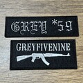 GreyFiveNine AK 47 patch embroidered GREY59 SB, G59 logo symbol product logo