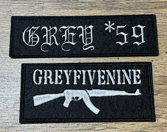 GreyFiveNine AK 47 patch embroidered GREY59 SB, G59 logo symbol