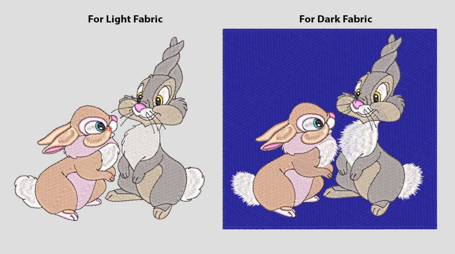Thumper and Miss Bunny Embroidery Design, 2 Versions Couple Embroidery ...