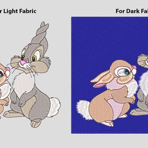 Thumper and Miss Bunny Embroidery Design, 2 Versions Couple Embroidery ...