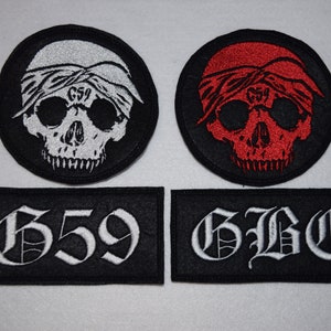 G59 Scull patch embroidered GREY59 G 59 logo symbol GreyFiveNine AK 47 Suicideboys Hardcore Hip hop GBC + Sublimation on Embroidery