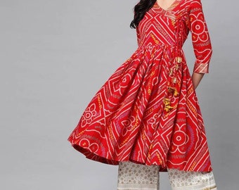 bandhani long dress