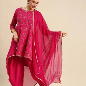 Peplum Kurti With Dhoti Pants and 