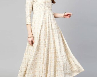 off white anarkali kurti