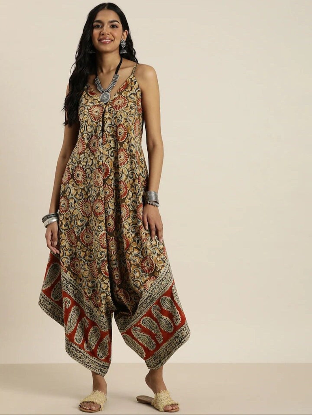 Kalamkari Jumpsuit for Women Pure Cotton Sleeveless - Etsy