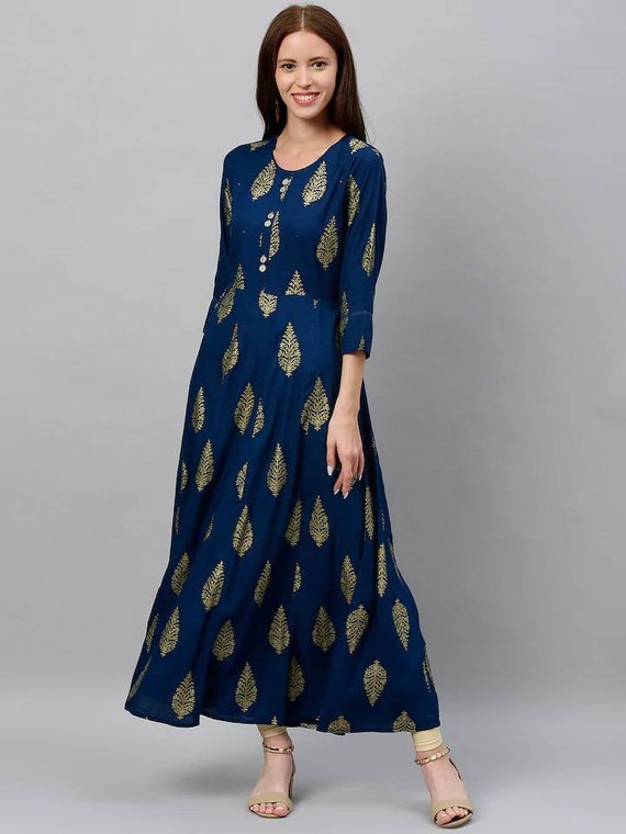 Indian Women Cotton A-Line Kurta Kurti Long Dress Top Tunic Ethnic New  Pakistani | eBay