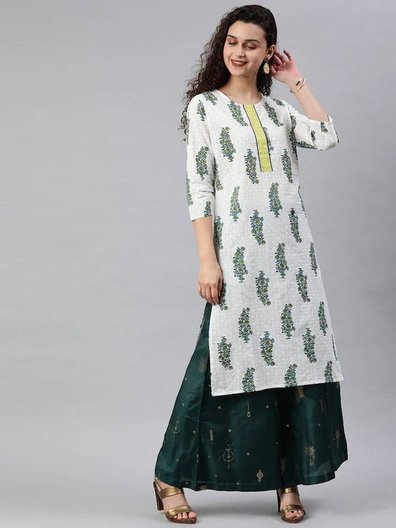 Buy The Chikan Label White Nida Kurti Palazzo Set with Dupatta Online at  Best Prices in India - JioMart.