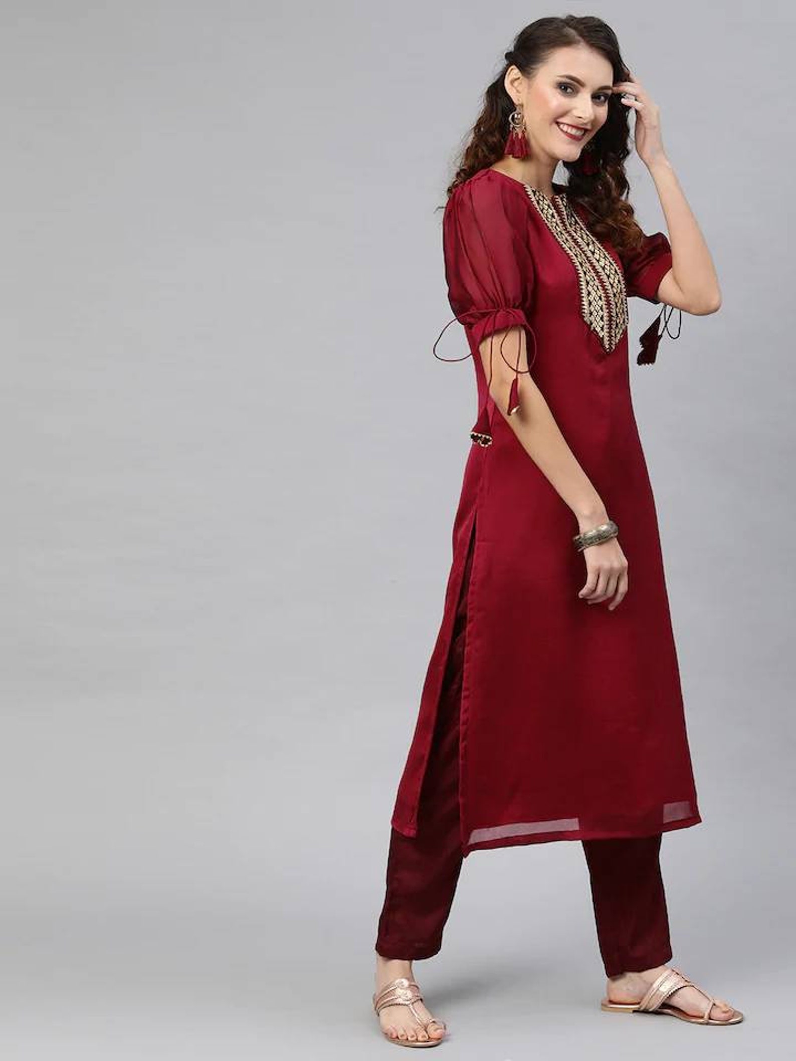 kurta with puff sleeves