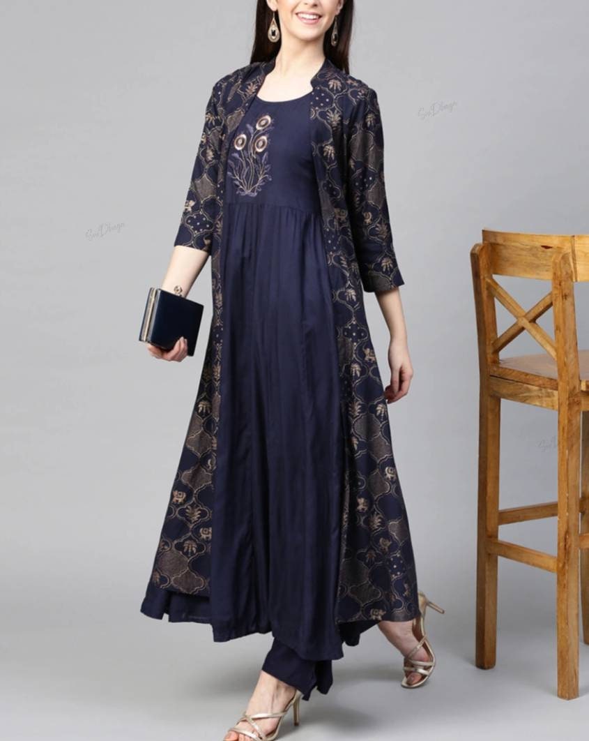 Aggregate more than 143 anarkali kurti with long jacket latest