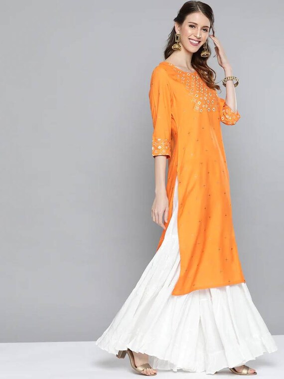 Golden kurtis online top