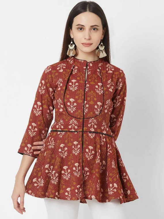 Georgette A-line kurti Designs -Storyvogue.com | Printed dresses fashion,  Long gown design, A line kurti designs