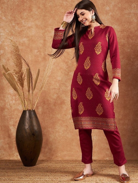 NITISHA NX WINTER RAYON LONG STRAIGHT FORMAL WEAR KURTI SELLER -  textiledeal.in