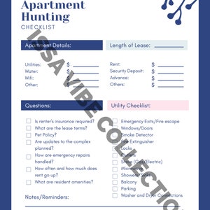 Apartment Hunting Checklist