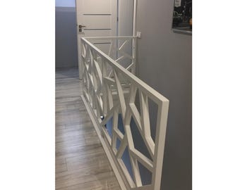 Custom Metal Railing – Modern Loft Stair Railing – Minimalist Indoor Banister | SPIDER WHITE