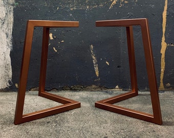 Copper metal table legs Table legs loft SET (2) Steel legs Desk Legs Metal base Premium METALFUN VEKS Tischbeine