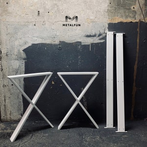 Steel Legs | Dining Table legs | Desk Legs | Set(4 ) Self-assembly set | X styles | Steel Table Legs | Loft | Legs METALFUN Industrial Home