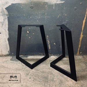 SENSATION Metal Table Legs – Custom Steel Legs 80x20 mm – Slanted Modern Design – Choose Height & Color – Handmade in Poland