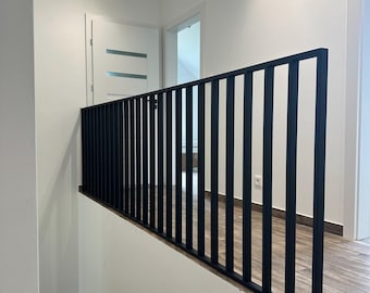Custom Metal Railing – Modern Loft Stair Railing – Minimalist Indoor Banister | VENOX
