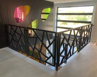Custom Metal Railing – Modern Loft Stair Railing – Minimalist Indoor Banister | SPIDER
