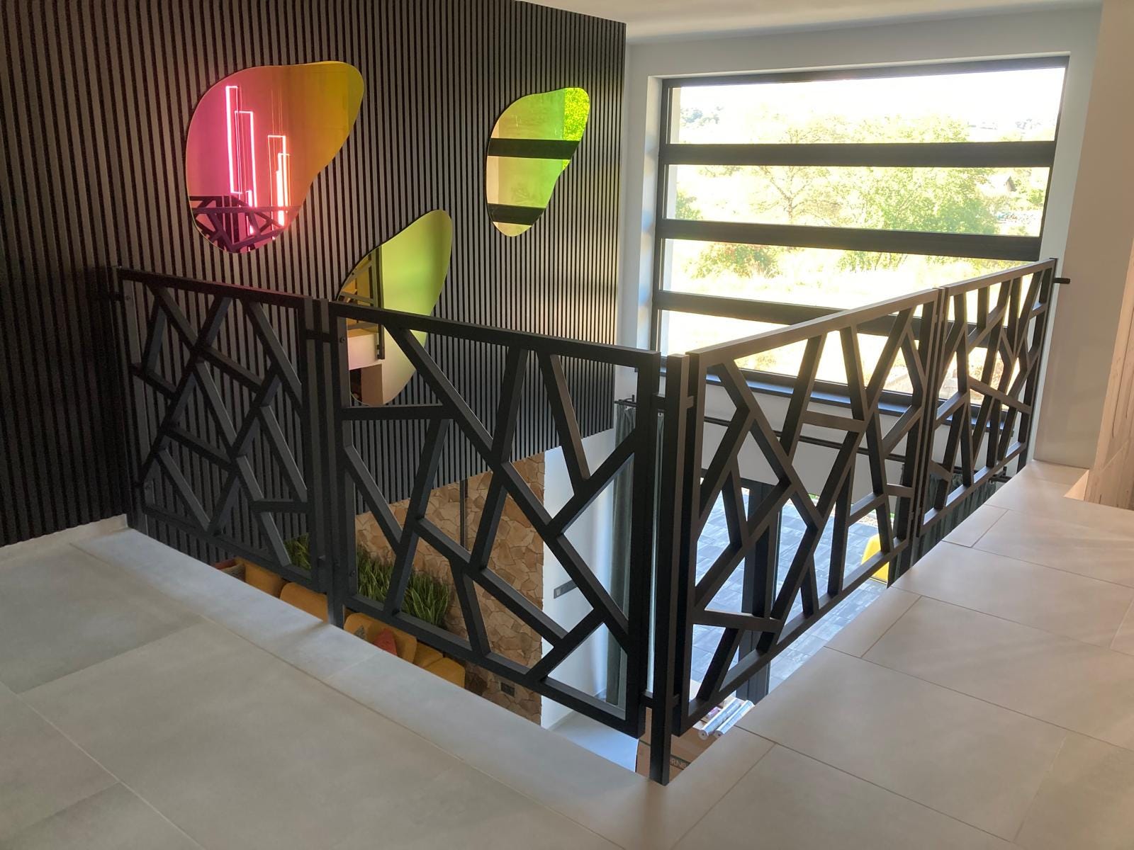 Custom modern metal railing with minimalist design