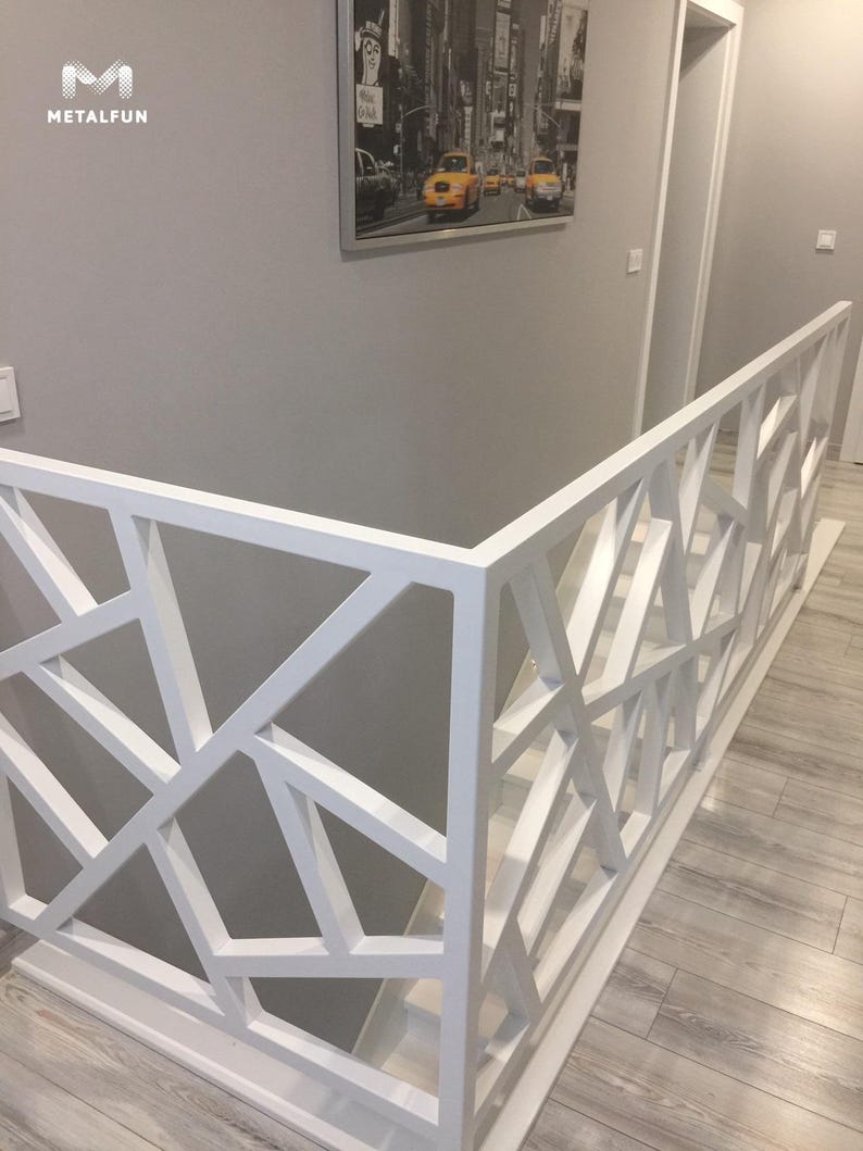 Hall Railing Custom Metal Railing – Modern Loft Stair Railing – Minimalist Indoor ...