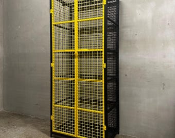 Metal Mesh Locker Wardrobe with Clothes Rail & Shoe Shelf