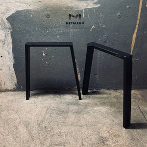 Table Legs 80x40mm |  Metal Dining table legs |  Modern Table legs | SET (2) Steel legs DESK Loft Industrial Home METALFUN