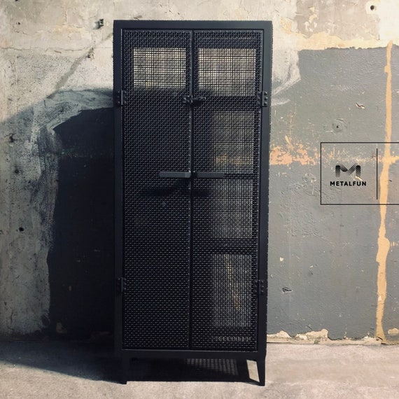 Industrial Metal Mesh Cabinet with Perforated Shelves - Custom Sizes & Colors, Durable Storage Solution