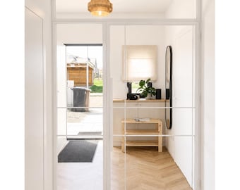 Custom Steel Door with Side Panel & Top Transom | Made to Measure Modern Metal Door | Lofttür | Metalltüren im Loft-Stil