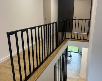 Custom Metal Railing – Modern Loft Stair Railing – Elegant balustrade for your home