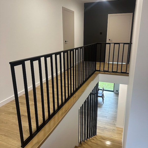 Ringhiera in metallo su misura – Ringhiera moderna per scale da loft – Balaustra elegante per la tua casa