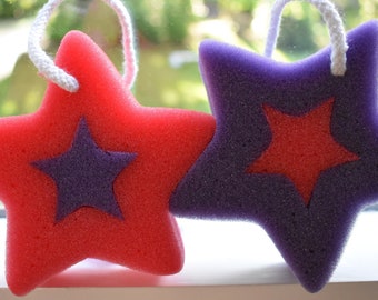 Star Bath Sponges | Eco-Friendly Shower Sponge Set, Soft Durable, Perfect for Kids and Adults, Great for Spa & Relaxation
