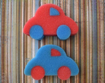 Kids Bath Sponge - Car - Fun Bath Time Accessory for Toddlers & Children, Soft Colorful Bath Toy, Perfect Gift for Kids