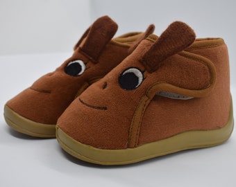 Brown Happy Face Slippers