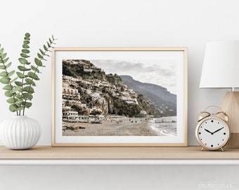 Impresión de Positano: Fotografía de la costa de Amalfi, arte mural italiano