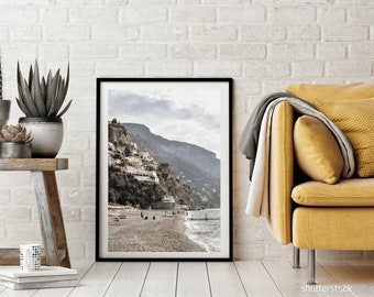 Impresión de Positano: Fotografía de la costa de Amalfi, arte mural italiano