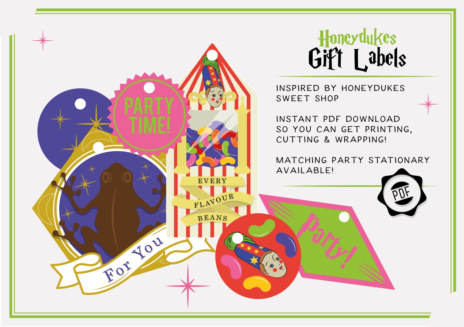 Honeydukes Gift Labels PDF - Etsy